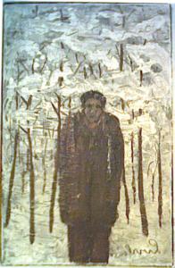 Schilder in de sneeuw by Nardus van de Ven