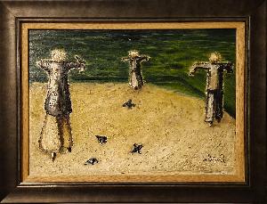 Three Scarecrows Nardus van de Ven c.1950 (Private collection)