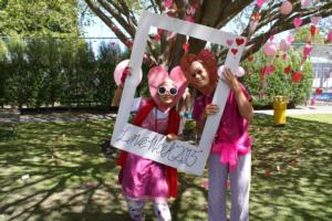 Hilary and Jess "in the pink" during Love Week at Rangi