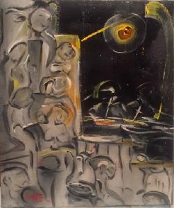 'Moonscape' by Leon Aarts - acrylics on board, 2007 