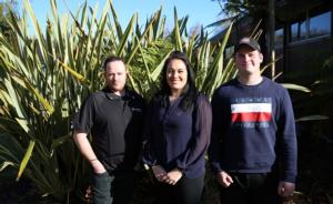 Left to right: Cameron Fenton, Renee Reynolds and Christopher Gill