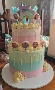 Lollipops added to a Cake to add colour and crunch