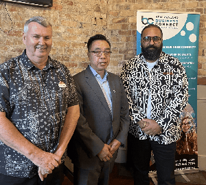 &#8203;Pictured Above: Left to right: NZ Business Connect Founder and CEO Phillip Quay, Remax Real Estate CEO New Zealand and Fiji Don Ha, NZ Business Connect Chairman Jujhar Singh Randhawa
