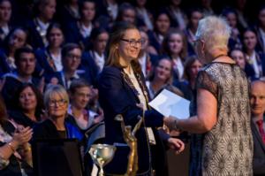 Ruby Blake-Manson at the 2018 Rangi Ruru prizegiving