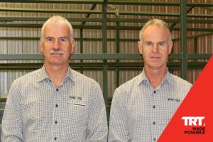 Robert and Bruce Carden announce TRT's new look logo and tag line "TRT - Made Possible"