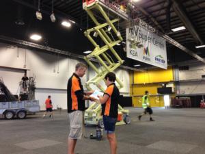 Covi SuperShow General Manager David Culpan checking out pack in details with Veronica Gibbs at Auckland's ASB Showgrounds.  