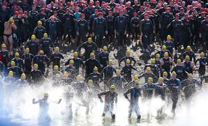 Swimmers starting the 2012 Bay of Islands race.