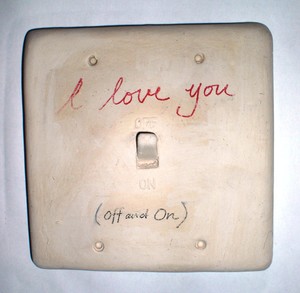 Carol Brent, I Love You (off and on), ceramic artwork