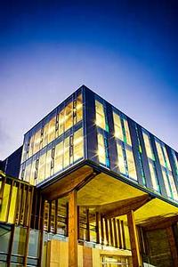 Exterior of Massey's new creative arts  building, Te Ara Hihiko, in Wellington.