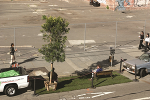 Original PARK(ing) day produced by Rebar in San Francisco 2005.