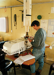 NIWA Sylvia Nichol with Dobson instrument