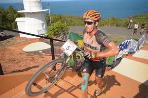 Not only the elite riders will dream of this moment for 9 long days: to climb up the last few steps towards the finish line on Grassy Hill in Cooktown, like Cory Wallace here in 2012.