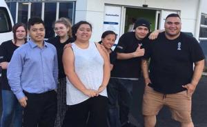 Toi Ohomai media students outside the SwitchedOn Exercise and Wellness Centre.