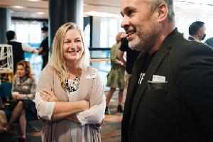 Ruth Cooper, Country Director of Media Design School, and Ian Hulme, IBM Business Consultant and student mentor