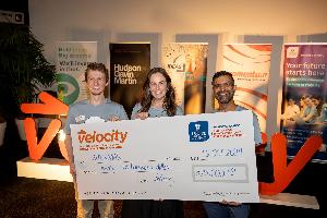 Three of the brains behind QuickMas: Michael Hoffman, Liz Cunningham and Vinod Suresh. Not pictured: Mark Oliver and Jagir Hussan.