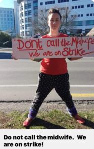 Striking DHB midwife in Christchurch