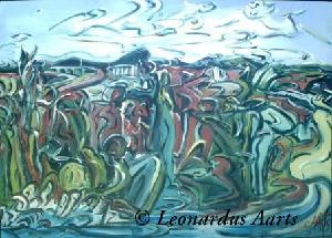 'Aotearoa' ( Land of the Long White Cloud) by Leon Aarts - 'Aotearoa' Origin M&#257;ori, literally 'land of the long white cloud'. Acrylics on board 2.5m x 1.2m - 
 For Sale $3000 enquiries: actionaarts@hotmail.com