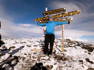 Pearl Going topping out Mt Kilimanjaro
