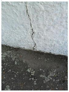 Earthquake damaged foundation