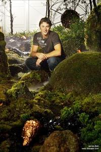 Dan Rutherford with his multi award-winning Ellerslie garden from 2009, designed for Solid Energy. It won gold and the Supreme Lighting Award. 