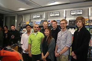 Some of the creative team behind the full-scale model, from left (in white shirt) Rohan Geo, Ali Abbas, Oliver Neuland, Emily Ang, Nick Marks, Joseph Raffills and Sam McCafferty. (Not showing: Jason Khoo and Joonhwan Choi).
