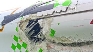Damage sustained by 'Back2Bay6' after being T-Boned by 'Espresso Engineers'. 