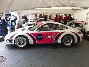 Daniel Gaunt in the Seek Porsche 997 finished second overall at the first round of the 2011 Porsche Carrera Cup Australia to now sit second in the championship standings behind Craig Baird.