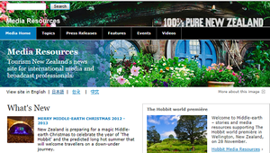 Tourism New Zealand's international media website