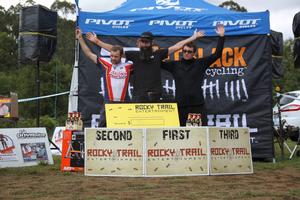 Podium 24H Solo Elites (l-r): Jonathan Battle, Brett Bellchambers, Ben Jacka.