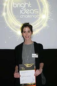 Saskia Wallace with her Bright Ideas Challenge award.