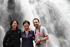 Massey researchers Brigitte Kreigenhofer, Dr Weihong Ji  and Jonathan Cope in the Qinling Mountains.