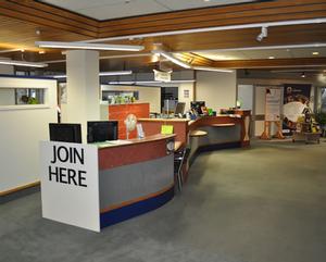 New front counter in the Napier Library 2nd June 2011.