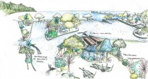 Artist's impression of Tolaga Bay Wharf car park.