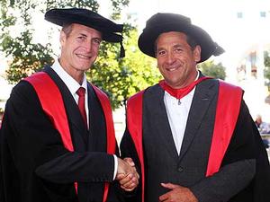 Massey University College of Business colleagues and PhD graduates  Dr Warwick Stent and Dr Jeffrey Stangl.