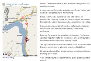 Location of crash on Stuff