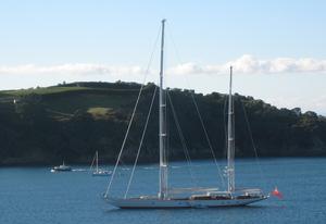 Superyacht at Oneroa Bay