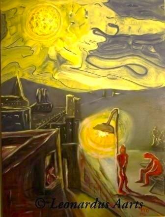 'Luna', acrylics on Board. Sold to Rhonda Root, former Saatchi & Saatchi advertising vice president , sold at my Cloisters ChCh Art Centre Solo Exhibition, "ApArt", c. 2010