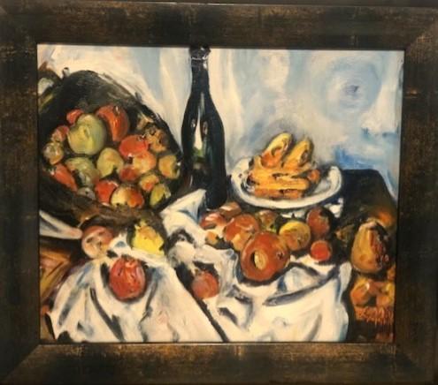 Still Life, by Leon Aarts, acrylics on canvas board.