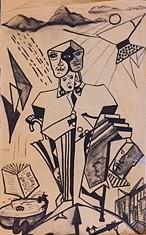 'Devolution', pen on paper 1979, by Leon Aarts