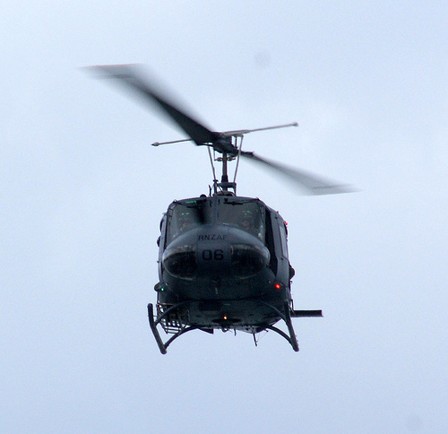 RNZAF Iroquois training with NZ Police Dive Squad