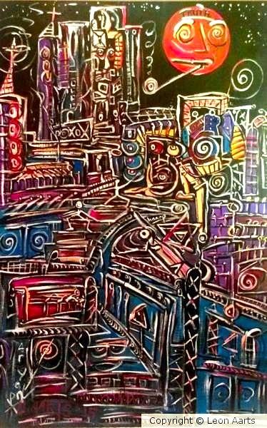 'Whatdoesitmean I', by Leon Aarts, acrylics on board.