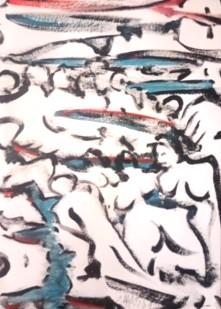 'At the beach' in pastels, by Leon Aarts