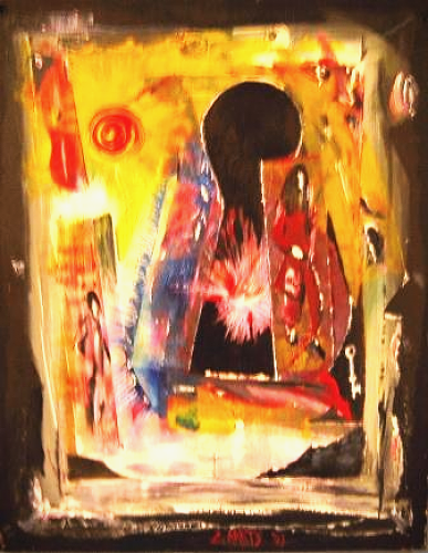 'The key turns on Neverland' Acrylics on board by Leon Aarts (2003)