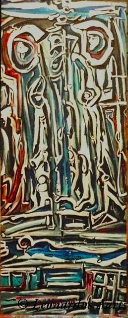 'Muse Divided' acrylics on board, by Leon Aarts