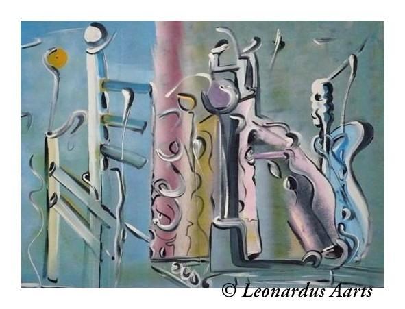 'The Slaying of the cash cow', acrylics on canvas by Leon Aarts