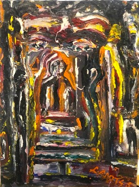 'Hollywood' acrylics on board by Leon Aarts.