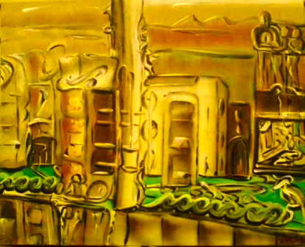 'Out of Africa' acrylics on canvas, by Leon Aarts (sold)