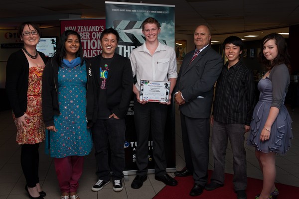 Left to right: Stephanie Adams, Preya Requnatahn, Mike Peru, Blake Mallinson, Hon. Tau Henare, Calvin Sang and Philippa Stephens.