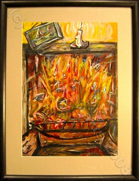 'The Fireplace in Hanmer', by Leon Aarts (sold)
