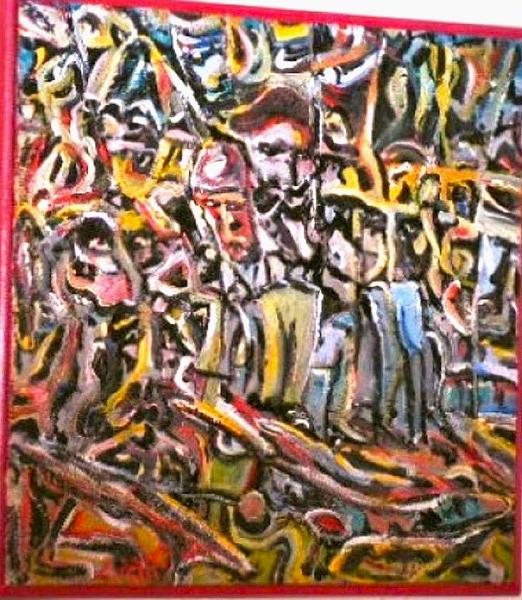 'CHE', acrylics on board, by Leon Aarts